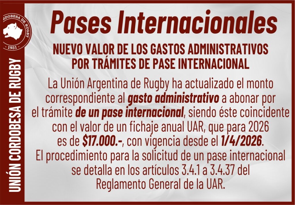 COSTO ADMIN PASE INTERNACIONAL UAR COSTO ADMIN PASE INTERNACIONAL UAR
